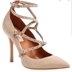 Valentino Grommet Detail Nude Heels Sz 39